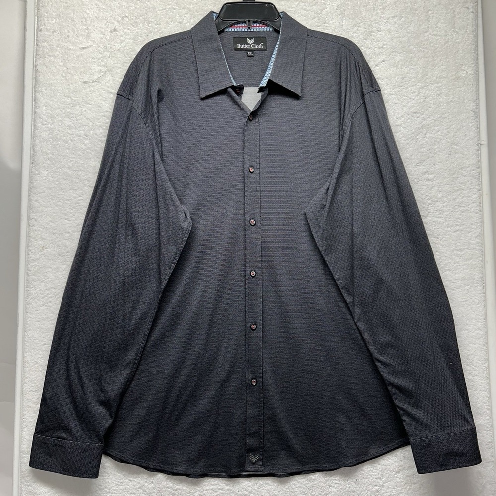 Butter Cloth Mens Size 3XL Black Long Sleeve Button Up Shirt (S1)